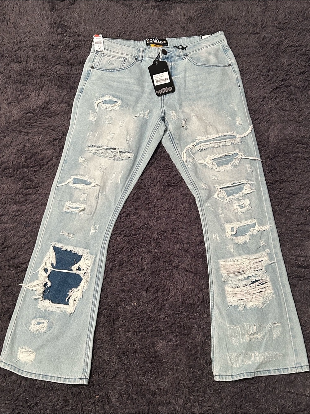 Calibre Light Blue Distressed Straight Jeans